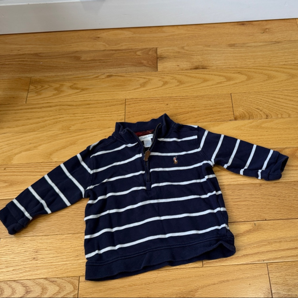 Ralph Lauren Navy and White Striped Kids Shirt